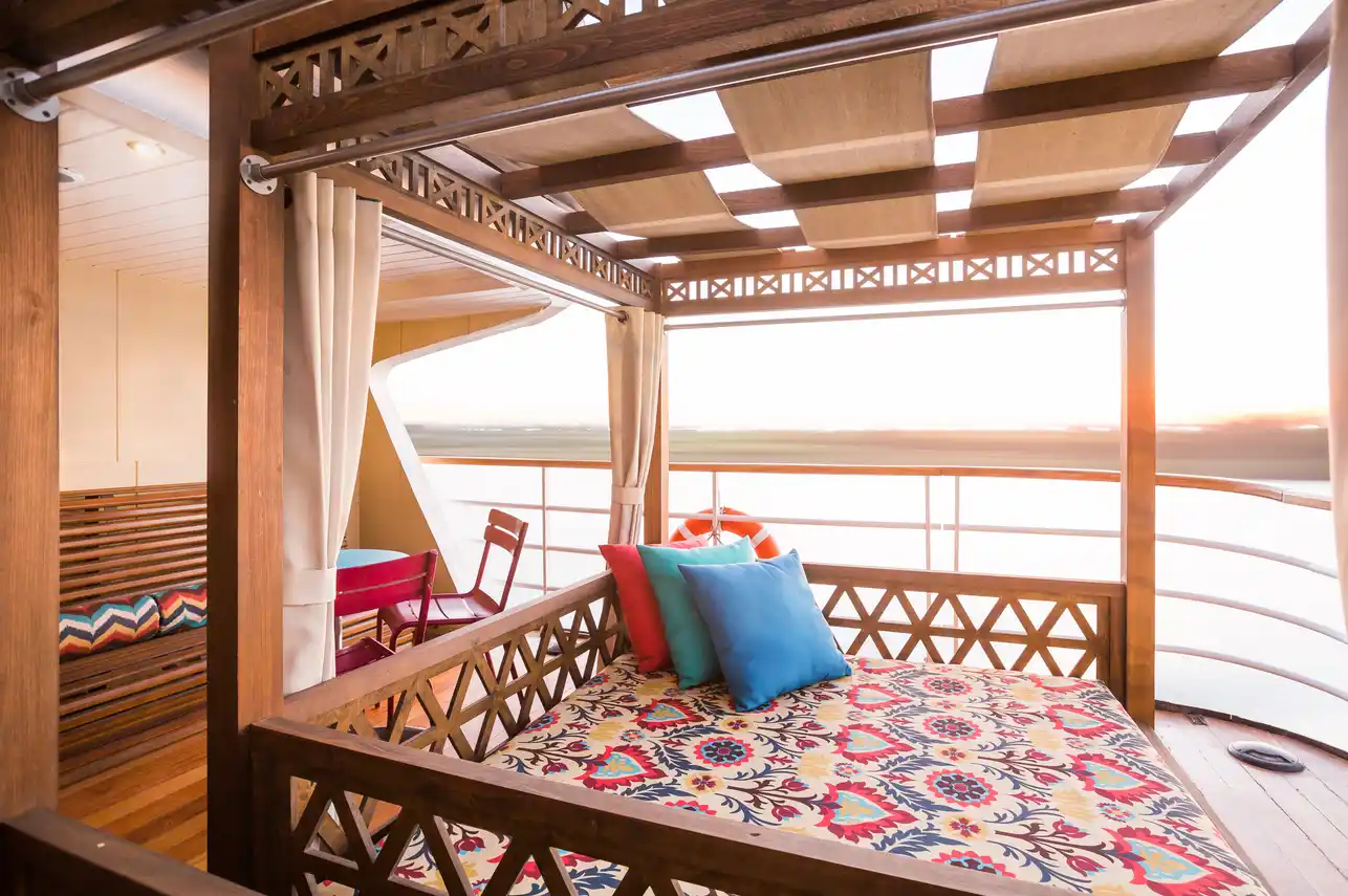 Sun deck of the MY Alyssa Nile Cruise Nile cruise